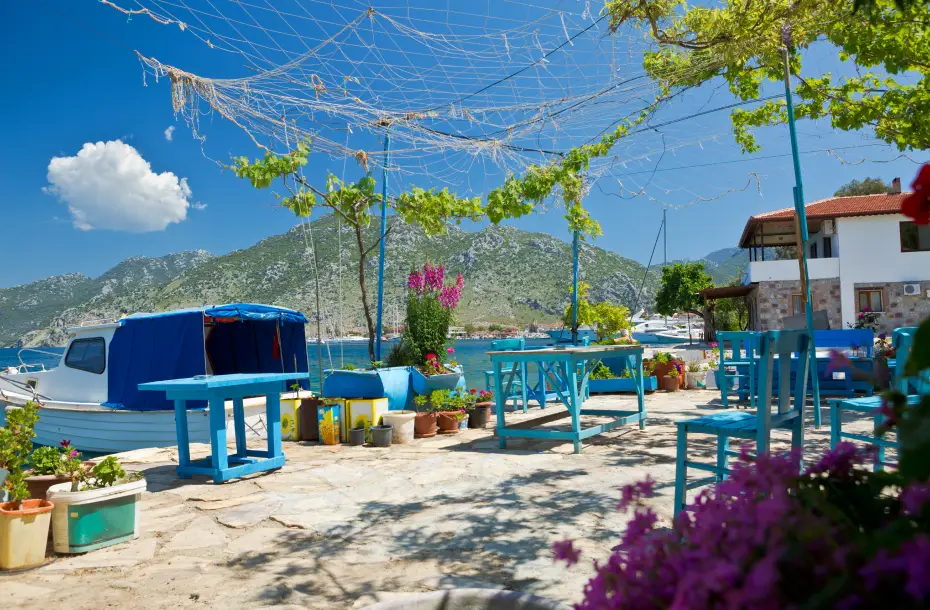 Belle vue sur un petit port de pêche à Marmaris, Turquie